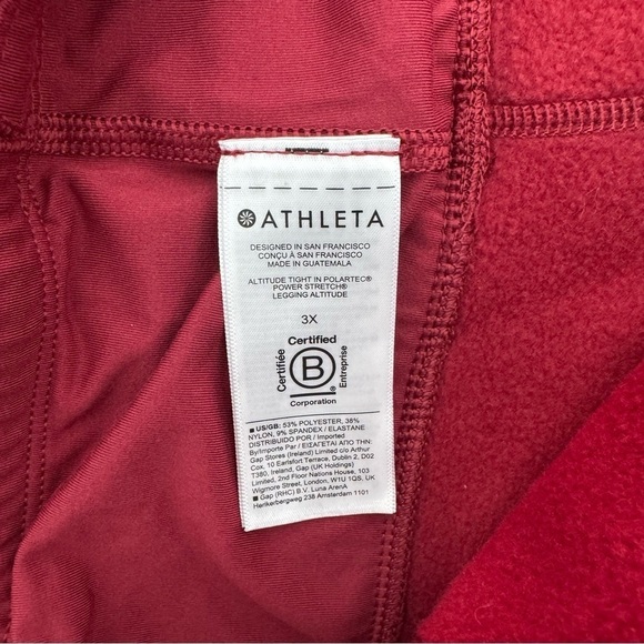Athleta Altitude Tight in Polartec Power Stretch Red SZ 3X - Picture 8 of 16